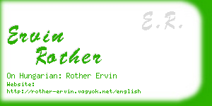 ervin rother business card